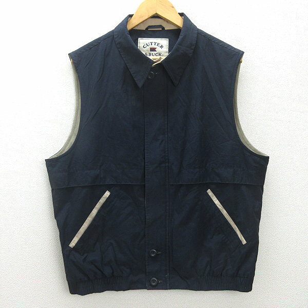 G■カッターアンドバック/Cutter&Buck ゴルフベスト/スポーツウェア【L】紺/men's/22【中古】■