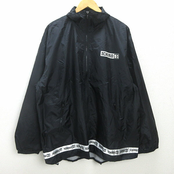 H■90s■日産/NISSAN イチロー ICHIRO 51 ナイロンジャケット 企業物/黒/MENS■45【中古】