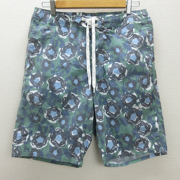 G■ヘリーハンセン/HELLY HANSEN フラワースイムパンツ/水着 HE72021【L】緑/men's/74【中古】■