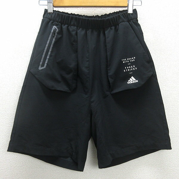 G■アディダス/adidas ウーブンショートパンツ/FM2932【160】黒/KIDS/69【中古】■