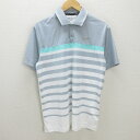G■ナイキ/NIKE GOLF 半袖ポロシャツ/ゴルフウェア【L】薄青/men's/95【中古】■