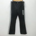 H■アディダス/adidas スリーストライプ トラックパンツ ジャージ【L】黒/LADIES■31【中古】