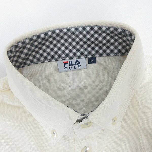 G■フィラ/FILA GOLF 半袖ポロシャツ/ゴルフウェア【M】薄黄/mens/38【中古】■