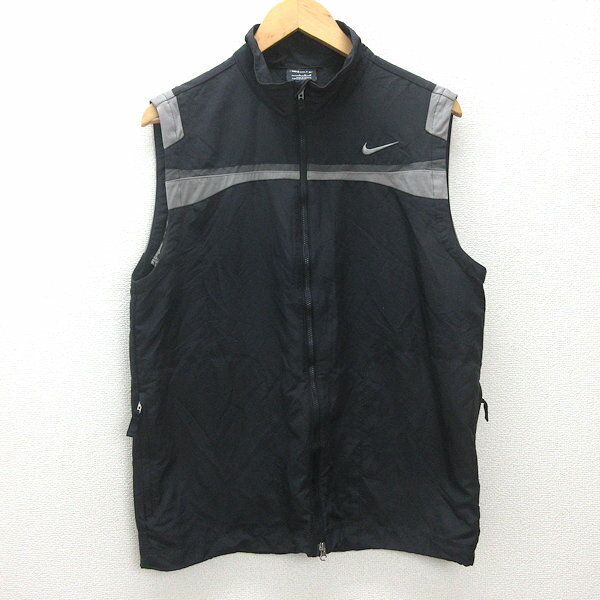 H■ナイキ/NIKE GOLF ゴルフベスト スポーツウェア【L】黒/MENS■1【中古】