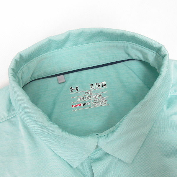 G■アンダーアーマー/UNDER ARMOUR 半袖ドライポロシャツ/スポーツウェア【XL】青系/mens/53【中古】■