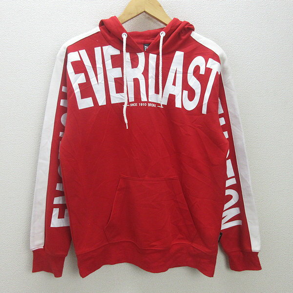 G■エバーラスト/EVERLAST プルオーバーパーカー【L】赤/men's/70【中古】■
