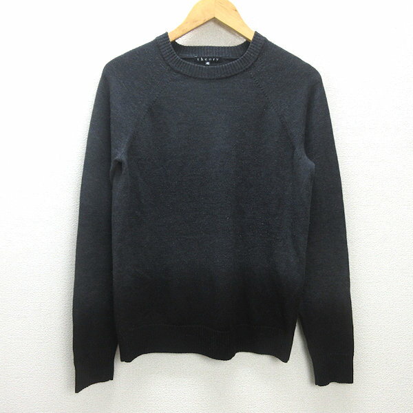 G■セオリー/Theory ウールニットセーター/02-2403004【40】灰黒/LADIES/13【中古】■