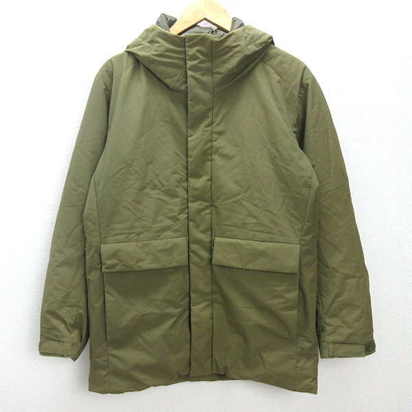 Q■ユニクロ/UNIQLO ハイブリッドダウンジャケット/311-421716■カーキ【 M 】MENS/79【中古】