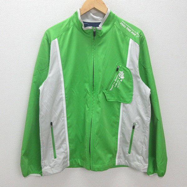 G■カステルバジャック/CASTELBAJAC sports フルジップジャケット/ゴルフウェア【4】緑/mens/59【中古】■
