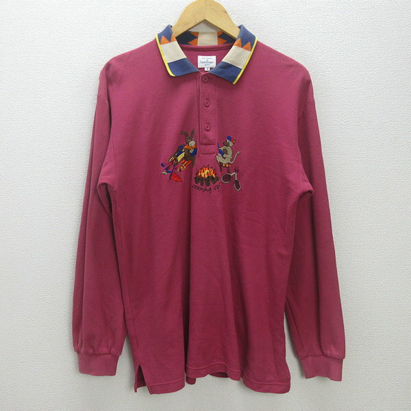 G■カステルバジャック/CASTELBAJAC sports 長袖ポロシャツ/【4】ピンク系/mens/29【中古】■