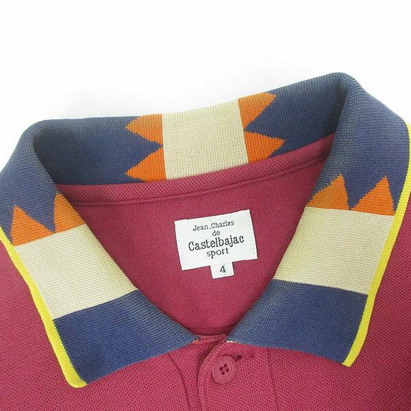 G■カステルバジャック/CASTELBAJAC sports 長袖ポロシャツ/【4】ピンク系/mens/29【中古】■