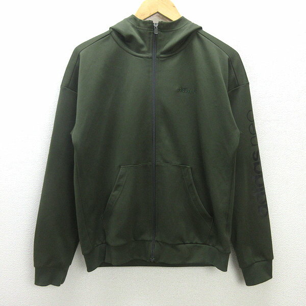 H■アディダス/adidas NEO フーディトラックジャケット ジャージ【M】カーキ/MENS■118【中古】