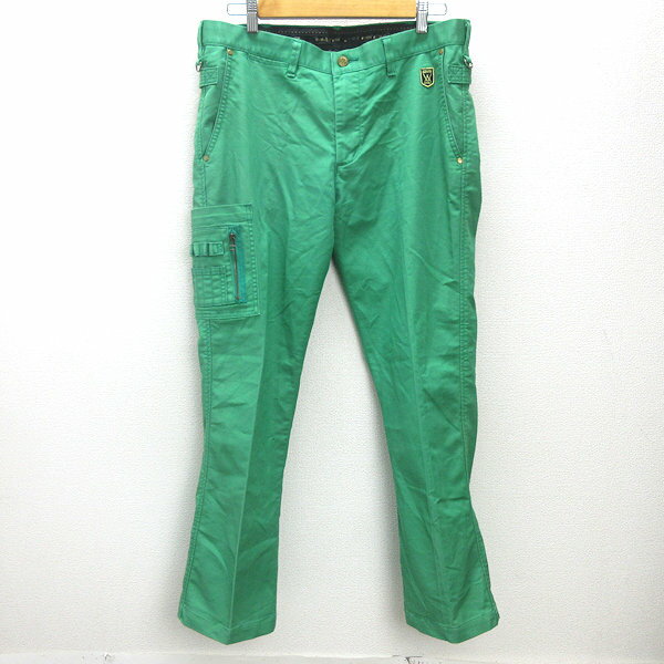 H■エドウィン/EDWIN GOLF KG512 ゴルフパンツ ピン差し付き【XL】緑/MENS■106【中古】