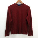 s■伊製■シップス/SHIPS 長袖ウールセーター/ニット【M程度】エンジ系/MENS/23【中古】