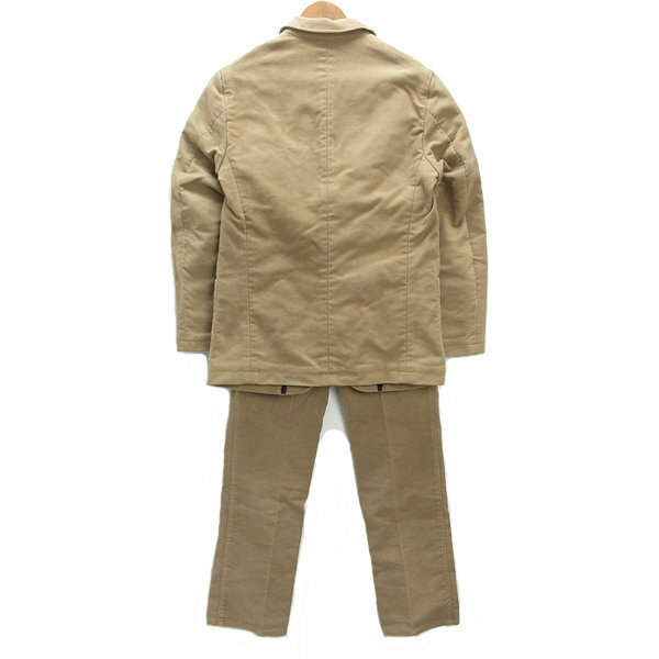 k■ドイツ製■ケンペル/KEMPEL スエード調 スーツセットアップ/上下セット【上：XS 下：S】ベージュ/MENS■140【中古】