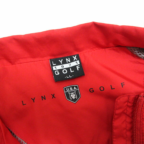 k■リンクス/LYNX GOLF 2WAY ゴルフジャケット/ジャンパー/ウェア【LL】赤/MENS■8【中古】