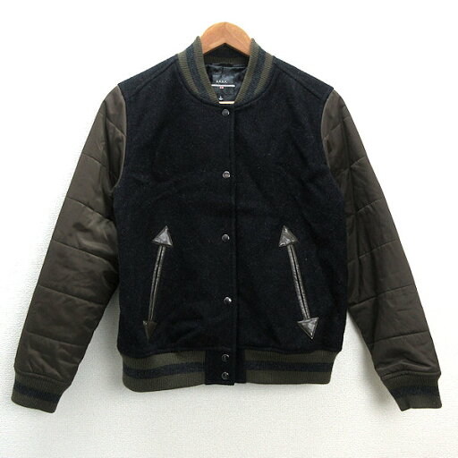 s■ユニクロ/UNIQLO×G.V.G.V. スタジャン/ウールJKT【L】濃灰系/LADIES/133【中古】 s■ユニクロ/UNIQLO×G.V.G.V. スタジャン/ウールJKT【L】濃灰系/LADIES/133【中古】