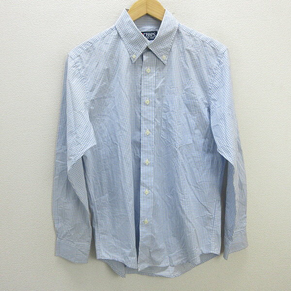 z■チャップス/CHAPS 長袖BDシャツ ギンガムチェック柄【M】水色/men's/199【中古】■のサムネイル