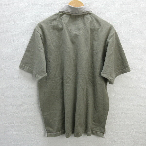 z■エディー・バウアー/Eddie Bauer 半袖ポロシャツ 【L】カーキ/men's/79【中古】■