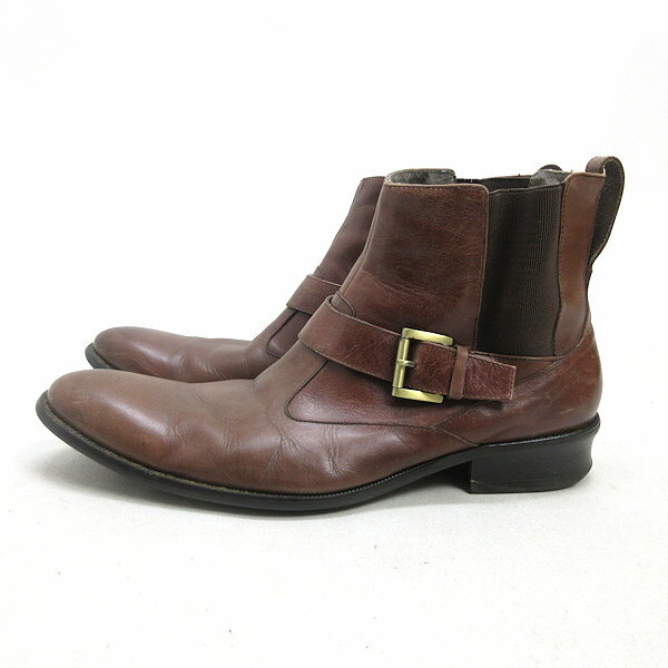 H■【25.5cm】ザ・スーツカンパニー/THE SUIT COMPANY サイドゴア レザーブーツ シューズ/茶/MENS■5【中古】