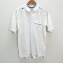s■日ツアーステージ/TOURSTAGE 鹿の子地 胸ポケット付き ポロシャツ/ゴルフ【L】白/MENS/72【中古】(4)