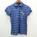 k■パーリーゲイツ/PEARLY GATES ウィメンズ 鹿の子地 半袖ポロシャツ/ゴルフウェア【2】紫系/LADIES■36【中古】