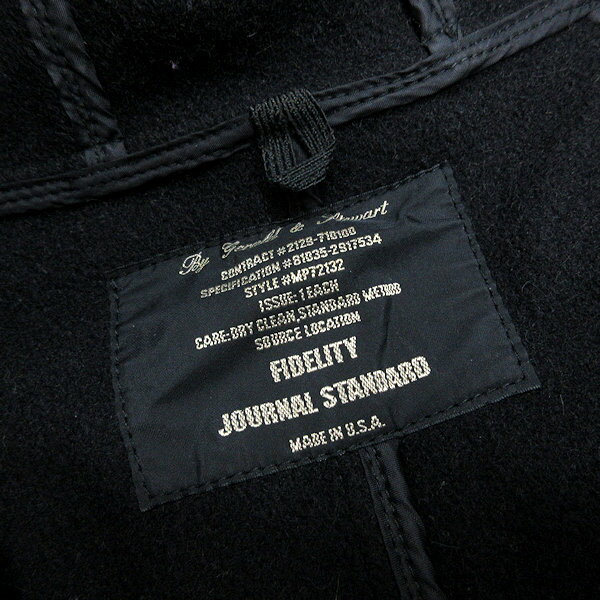k■USA製■ジャーナルスタンダード×フィデリティ/JOURNALSTANDARD×FIDELITY シングルボタンウールコート/黒/LADIES■209【中古】