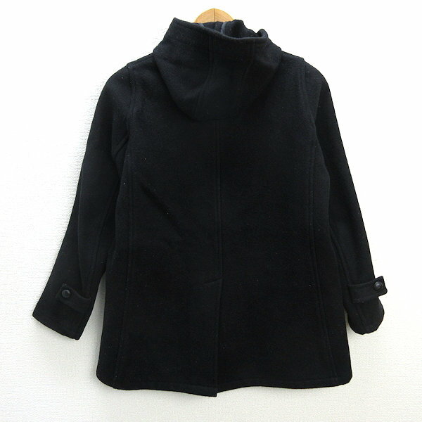 k■USA製■ジャーナルスタンダード×フィデリティ/JOURNALSTANDARD×FIDELITY シングルボタンウールコート/黒/LADIES■209【中古】
