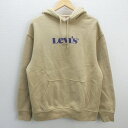 G■リーバイス/Levi's ロゴスウェットプルオーバーパーカー/ライトオン【M】ベージュ/men's/30【中古】■(4)