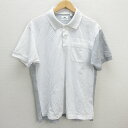 U■ユニクロ/UNIQLO and Engineered Garments 半袖ポロシャツ 鹿の子【L】白灰/men 039 s/60【中古】■