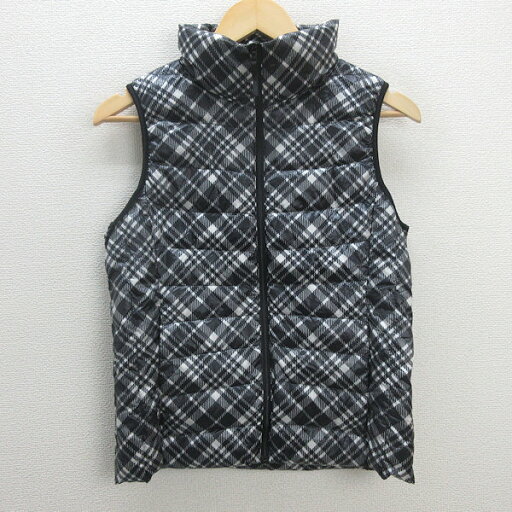 R■ユニクロ/UNIQLO ウルトラライトダウンベスト チェック柄 アウター ■黒系【M】 LADIES/71【中古】■ R■ユニクロ/UNIQLO ウルトラライトダウンベスト チェック柄 アウター ■黒系【M】 LADIES/71【中古】■