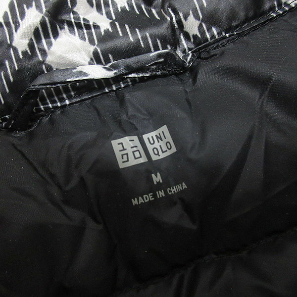R■ユニクロ/UNIQLO ウルトラライトダウンベスト チェック柄 アウター ■黒系【M】 LADIES/71【中古】■