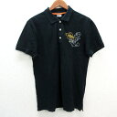 s■アヴィレックス/AVIREX 鹿の子地 バックプリント ポロシャツ【L】黒/MENS/134【中古】(4)