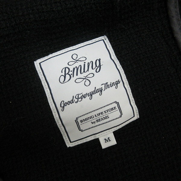 k■ビームス/B:MING LIFE STORE BEAMS ケーブル編み テーラードジャケット【M】黒/MENS■85【中古】