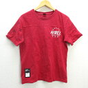 z■アヴィレックス/AVIREX 刺繍Tシャツ【M】赤/men's/20【中古】■(4)