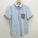 z■チチカカ/TITICACA 半袖リネンシャツ【L】水色/men's/39【中古】■(4)