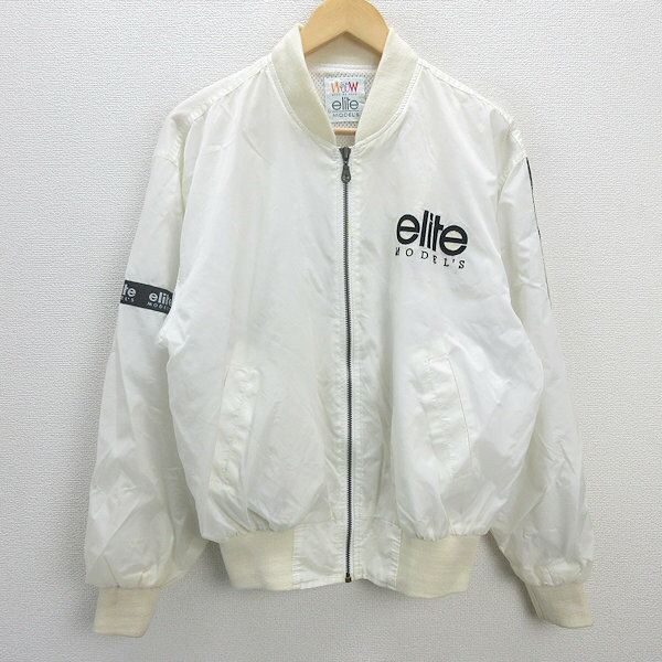 G■エリートモデル/Elite MODELS ナイロンジャケット【L程度】白/men's/86【中古】■