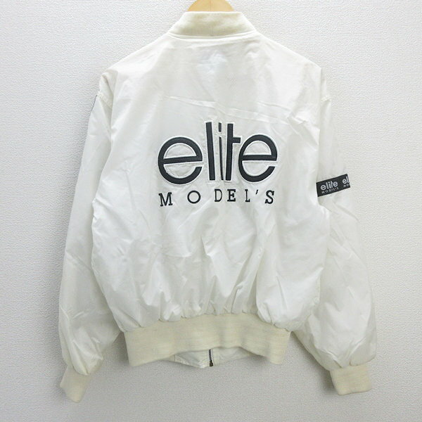 G■エリートモデル/Elite MODELS ナイロンジャケット【L程度】白/men's/86【中古】■