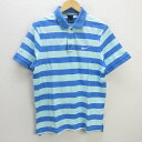 G■ナイキ/NIKE 半袖ポロシャツ/鹿の子地 ボーダー柄【XXL】青系/men's/122【中古】■(4)