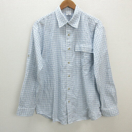 y■コロンビア/COLUMBIA シアサッカー 長袖シャツ■水色【メンズL】MENS/アウトドア/98【中古】 y■コロンビア/COLUMBIA シアサッカー 長袖シャツ■水色【メンズL】MENS/アウトドア/98【中古】