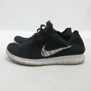 y■【24.5cm】ナイキ/NIKEフリーFree RN Flyknit フライニット ランニングシューズ■黒LADIES/49【中古】