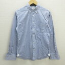 D■ユナイテッドアローズ/B&Y 胸ポケット付き 長袖ボタンダウンシャツ【M】水色系/MENS/148【中古】