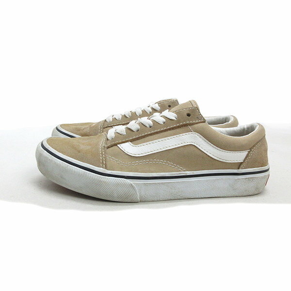 s■【24cm】バンズ/VANS V36CL+ OLD SKOOL DX キャンバス スニーカー■ベージュ/LADIES/33【中古