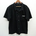 k■カンゴール/KANGOL SPORT ビッグサイズ 半袖シアサッカーシャツ/オープンカラー【5L】黒/MENS■77【中古】|詳細画像
