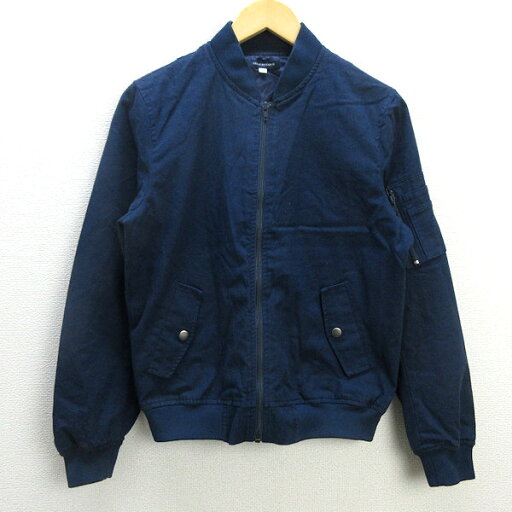 H■アーバンリサーチ/URBAN RESEARCH ボンバージャケット MA-1タイプ 薄手【38】紺/MENS■56【中古】 H■アーバンリサーチ/URBAN RESEARCH ボンバージャケット MA-1タイプ 薄手【38】紺/MENS■56【中古】