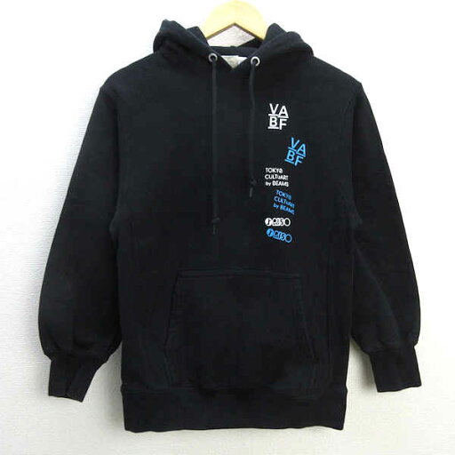 H■ビームス/TOKYO CULTUART by BEAMS プルオーバーパーカ スウェット【S】黒/MENS■41【中古】 H■ビームス/TOKYO CULTUART by BEAMS プルオーバーパーカ スウェット【S】黒/MENS■41【中古】