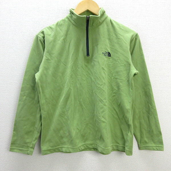 G■ノースフェイス/THE NORTH FACE マイクロマティークジャケット フリース プルオーバー ハーフジップ NLW46007【M】黄緑/LADIES/28【中古】■