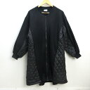 D■スカラー/ScoLar スウェット キルティング切替 コート JKT【M】黒/LADIES/95【中古】(4)