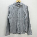 G■エストネーション/ESTNATION 長袖シャツ/千鳥格子【XL】灰白系/men's/122【中古】■
