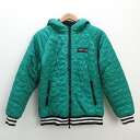 y■ランドリー/LAUNDRY裏地フリース リバーシブルジャケット■緑/黒【メンズS】LADIES可/8【中古】